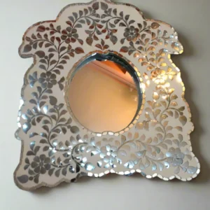 Custom Thikri Art mirror Frame for luxury home decor - Kraft Inlay traditional craftsmanship.