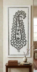 Handmade Paisley Mirror Inlay Art Panel for Home Decor 4 Rajasthani Thikri mirror inlay art panel for home decor by Kraft Inlay